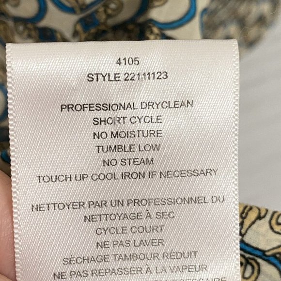 Tory Burch Cream & Gold Adelaide Elephant Pattern Tunic/Swim Cover Women Size 8 - Picture 10 of 10